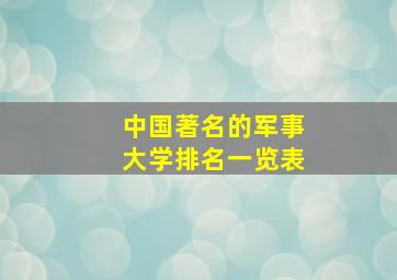 中国著名的军事大学排名一览表