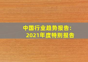 中国行业趋势报告:2021年度特别报告