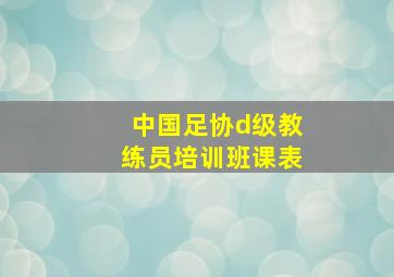 中国足协d级教练员培训班课表