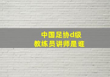 中国足协d级教练员讲师是谁