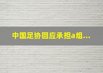 中国足协回应承担a组...