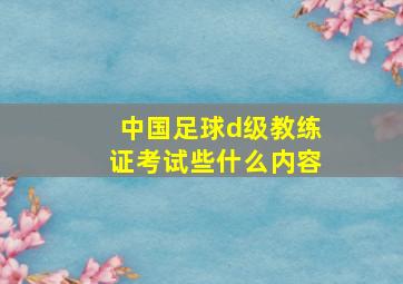 中国足球d级教练证考试些什么内容