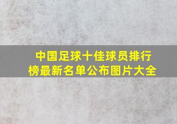 中国足球十佳球员排行榜最新名单公布图片大全