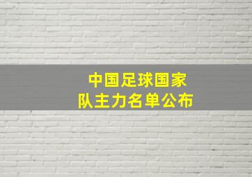 中国足球国家队主力名单公布