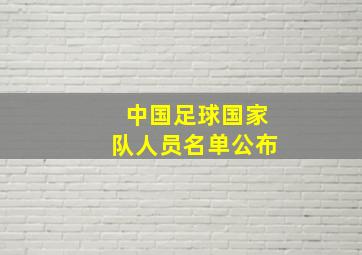 中国足球国家队人员名单公布