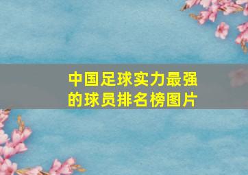 中国足球实力最强的球员排名榜图片