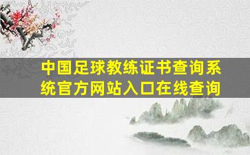 中国足球教练证书查询系统官方网站入口在线查询