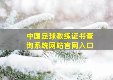 中国足球教练证书查询系统网站官网入口