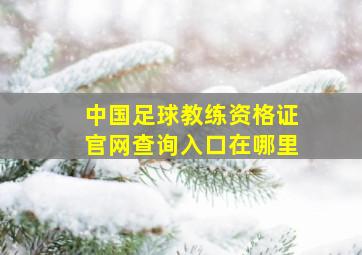 中国足球教练资格证官网查询入口在哪里