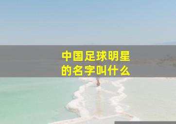 中国足球明星的名字叫什么