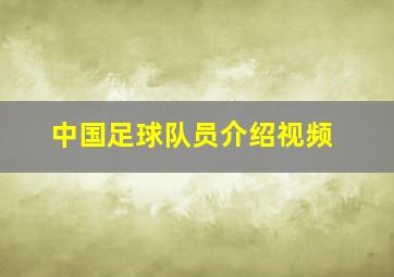 中国足球队员介绍视频