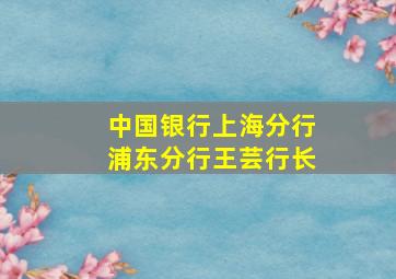 中国银行上海分行浦东分行王芸行长