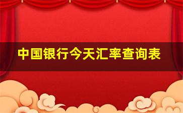 中国银行今天汇率查询表