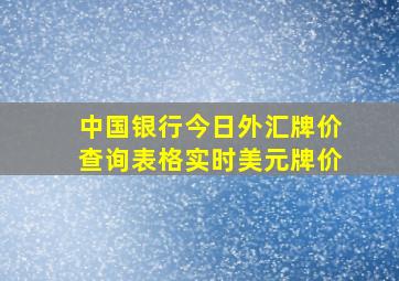 中国银行今日外汇牌价查询表格实时美元牌价