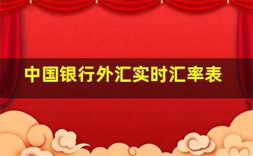 中国银行外汇实时汇率表