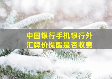 中国银行手机银行外汇牌价提醒是否收费