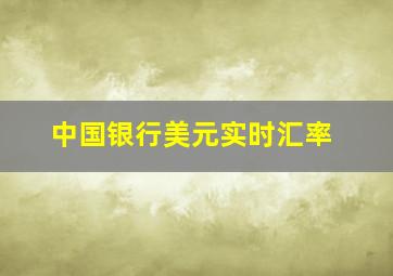 中国银行美元实时汇率