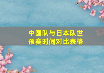 中国队与日本队世预赛时间对比表格