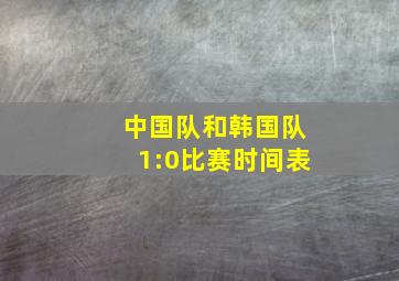 中国队和韩国队1:0比赛时间表