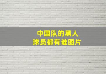 中国队的黑人球员都有谁图片