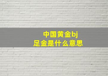 中国黄金bj足金是什么意思