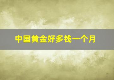 中国黄金好多钱一个月