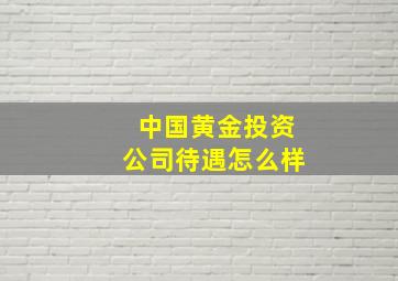 中国黄金投资公司待遇怎么样