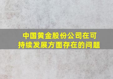 中国黄金股份公司在可持续发展方面存在的问题