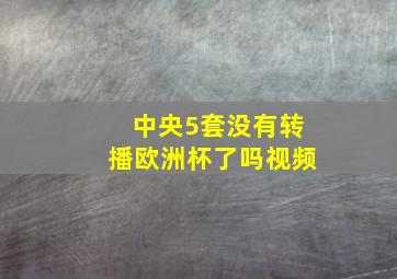 中央5套没有转播欧洲杯了吗视频