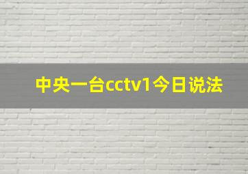 中央一台cctv1今日说法