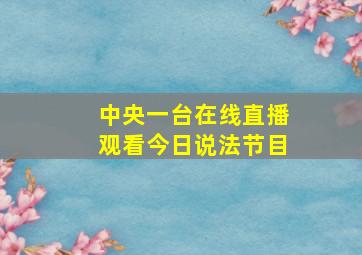 中央一台在线直播观看今日说法节目