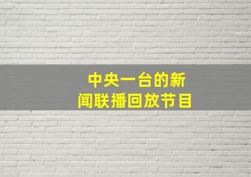 中央一台的新闻联播回放节目