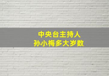 中央台主持人孙小梅多大岁数