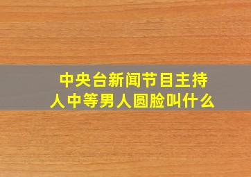 中央台新闻节目主持人中等男人圆脸叫什么