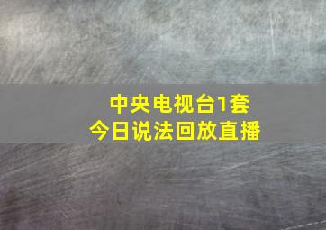 中央电视台1套今日说法回放直播