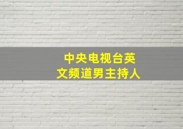 中央电视台英文频道男主持人