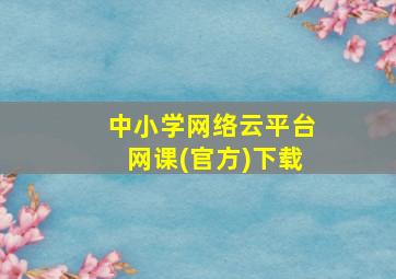 中小学网络云平台网课(官方)下载