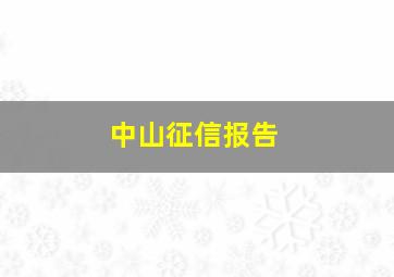 中山征信报告