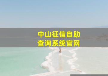 中山征信自助查询系统官网