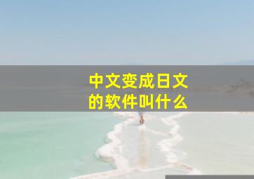 中文变成日文的软件叫什么