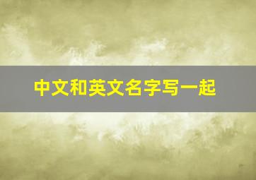 中文和英文名字写一起