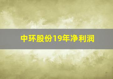 中环股份19年净利润