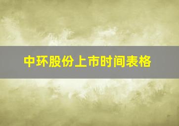 中环股份上市时间表格