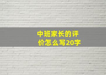 中班家长的评价怎么写20字