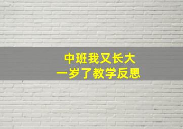 中班我又长大一岁了教学反思