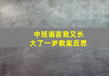 中班语言我又长大了一岁教案反思