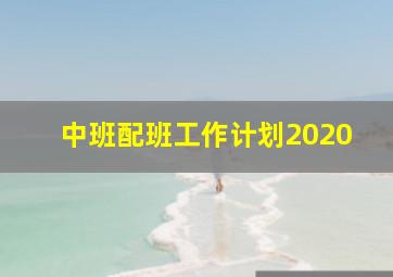 中班配班工作计划2020