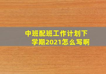 中班配班工作计划下学期2021怎么写啊