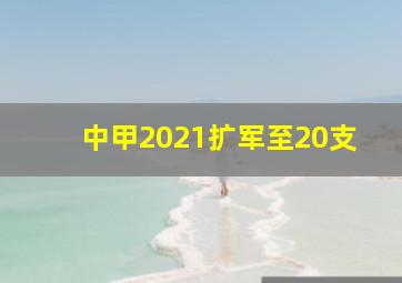 中甲2021扩军至20支