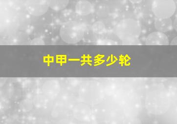 中甲一共多少轮